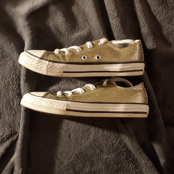 Converse All-Star Kids Gold Glitter Lo-Tops - Picture 5 of 8